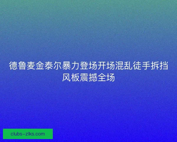 德鲁麦金泰尔暴力登场开场混乱徒手拆挡风板震撼全场